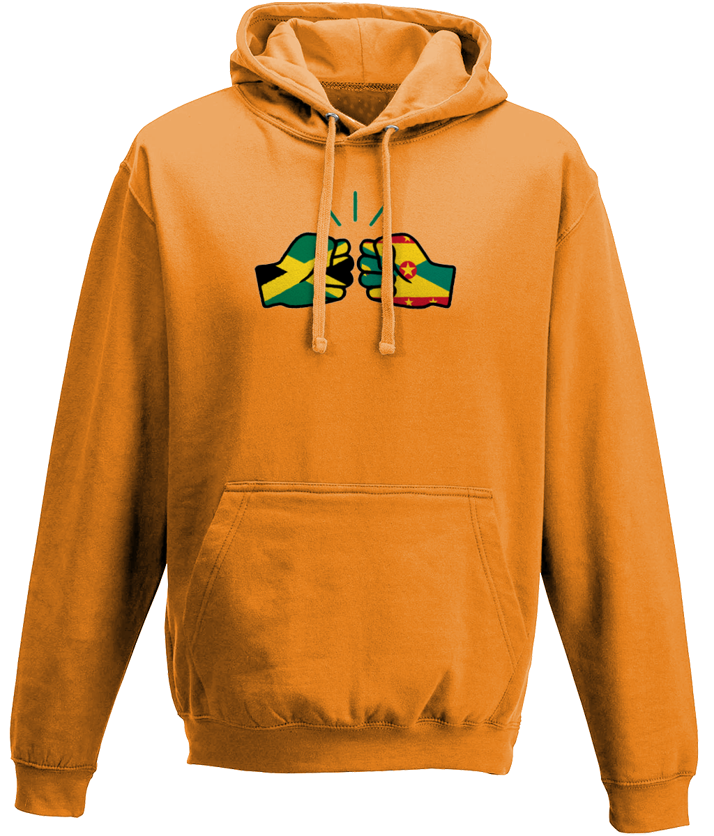 We Run Tings, Jamaica & Grenada, Dual Parentage, Unisex, Pull On Hoodie, Standard, Classic Fit, Green Stripe & Outline