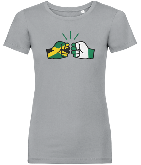 We Run Tings, Jamaica & Nigeria, Dual Parentage, Women's, Organic Ring Spun Cotton T-Shirt, Outline