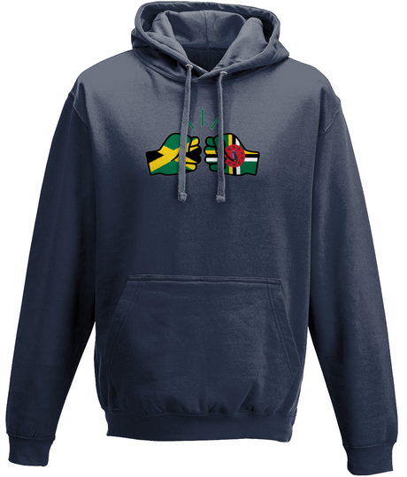 We Run Tings, Jamaica & Dominica, Dual Parentage, Unisex, Pull On Hoodie, Standard, Classic Fit, Green Stripe & Outline