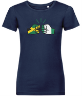 We Run Tings, Jamaica & Nigeria, Dual Parentage, Women's, Organic Ring Spun Cotton T-Shirt, Outline