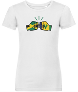 We Run Tings, Jamaica & St. Vincent, Dual Parentage, Women's, Organic Ring Spun Cotton T-Shirt, Outline