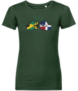 We Run Tings, Jamaica & Dominican Republic, Dual Parentage, Women's, Organic Ring Spun Cotton T-Shirt, Outline