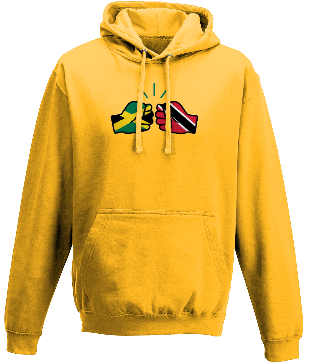 We Run Tings, Jamaica & Trinidad & Tobago, Dual Parentage, Unisex, Pull On Hoodie, Standard, Classic Fit, Green Stripe & Outline