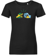 We Run Tings, Jamaica & St. Lucia, Dual Parentage, Women's, Organic Ring Spun Cotton T-Shirt, Outline