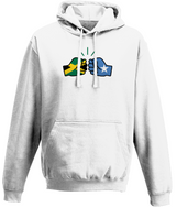 We Run Tings, Jamaica & Somalia, Dual Parentage, Unisex, Pull On Hoodie, Standard, Classic Fit, Green Stripe & Outline