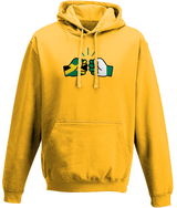 We Run Tings, Jamaica & Nigeria, Dual Parentage, Unisex, Pull On Hoodie, Standard, Classic Fit, Green Stripe & Outline