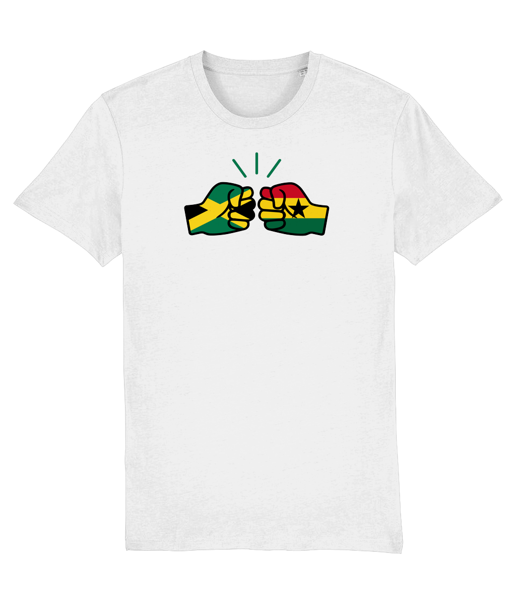 We Run Tings, Jamaica & Ghana, Men's, Dual Parentage, Organic Ring Spun Cotton T-Shirt, Outline