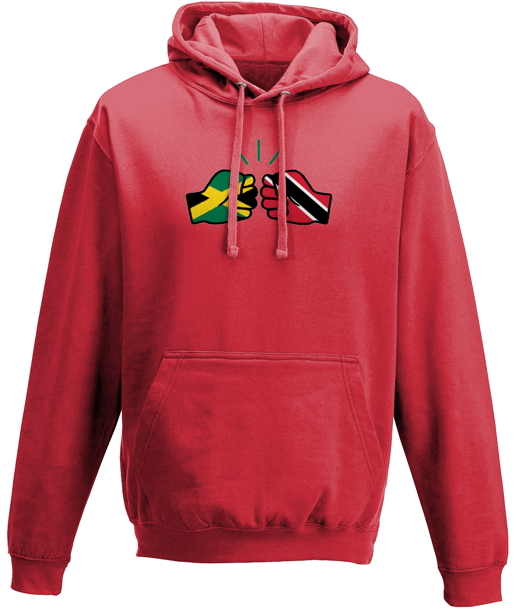 We Run Tings, Jamaica & Trinidad & Tobago, Dual Parentage, Unisex, Pull On Hoodie, Standard, Classic Fit, Green Stripe & Outline