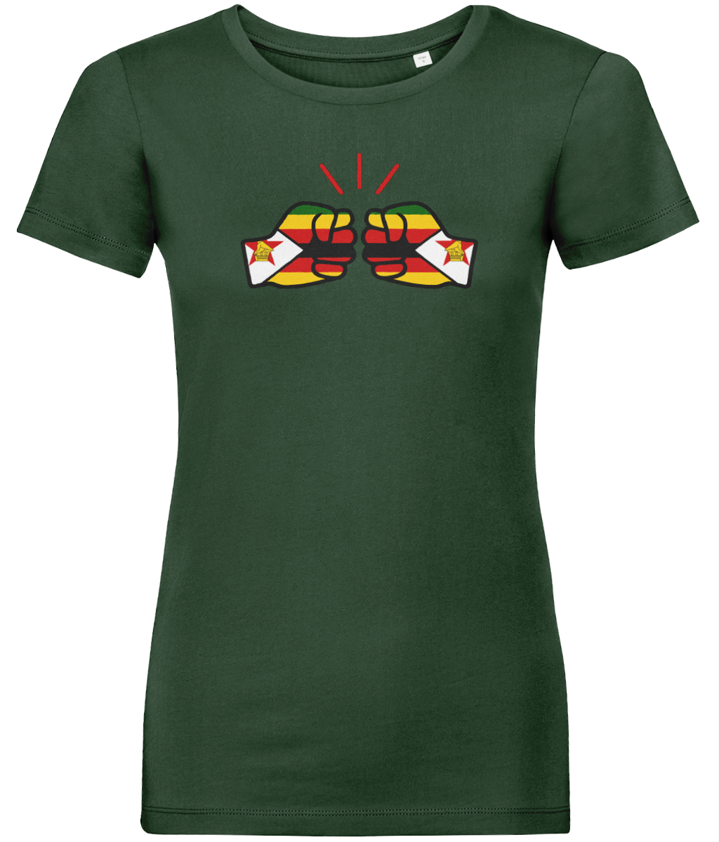 We Run Tings, Zimbabwe, Women's, Organic Ring Spun Cotton, Contemporary Shaped Fit T-Shirt