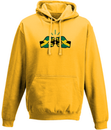 We Run Tings, Jamaica, Unisex, Pull On Hoodie, Standard, Classic Fit, Green Stripe & Outline