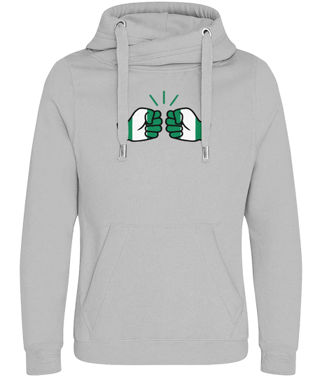 We Run Tings, Nigeria, Unisex, Cotton Crossover Neck Hoodie With Pouch & Thumbholes