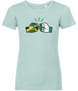 We Run Tings, Jamaica & Nigeria, Dual Parentage, Women's, Organic Ring Spun Cotton T-Shirt, Outline