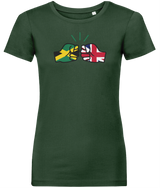 We Run Tings, Jamaica & United Kingdom, Dual Parentage, Women's, Organic Ring Spun Cotton T-Shirt, Outline