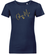 Glam-Ma, Gold Logo, Women's, Organic Ring Spun Cotton, Contemporary Shaped Fit T-Shirt