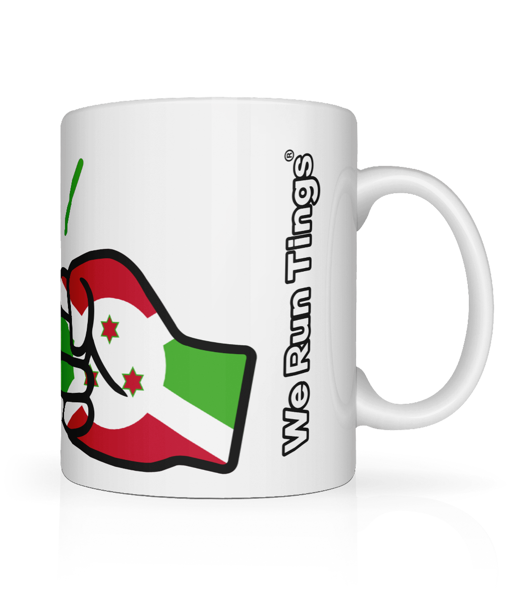 We Run Tings, Burundi, Tea, Coffee Ceramic Mug, Cup, White, 11oz
