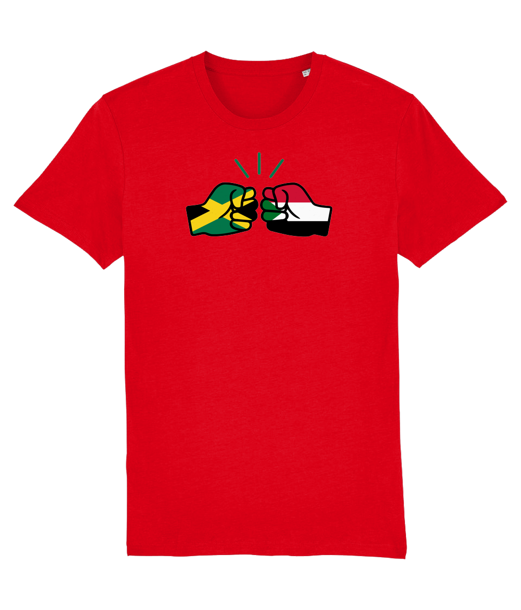We Run Tings, Jamaica & Sudan, Men's, Dual Parentage, Organic Ring Spun Cotton T-Shirt, Outline