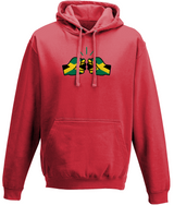 We Run Tings, Jamaica, Unisex, Pull On Hoodie, Standard, Classic Fit, Green Stripe & Outline