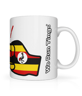 We Run Tings, Uganda, Tea, Coffee Ceramic Mug, Cup, White, 11oz