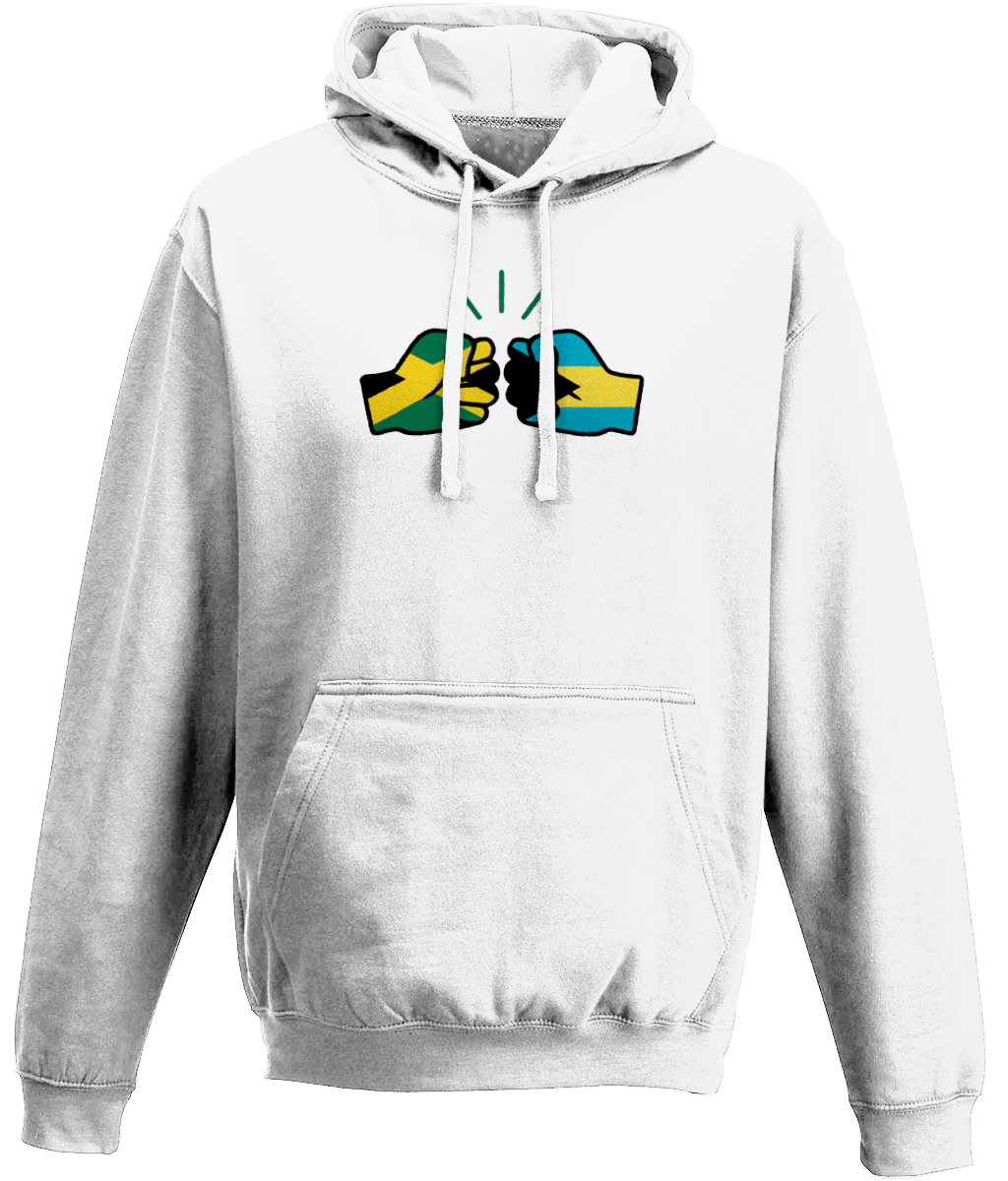 We Run Tings, Jamaica & Bahamas, Dual Parentage, Unisex, Pull On Hoodie, Standard, Classic Fit, Green Stripe & Outline