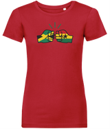 We Run Tings, Jamaica & Ghana, Dual Parentage, Women's, Organic Ring Spun Cotton T-Shirt, Outline