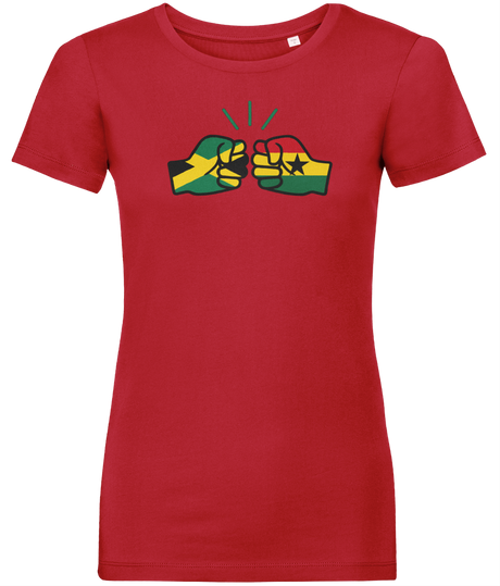 We Run Tings, Jamaica & Ghana, Dual Parentage, Women's, Organic Ring Spun Cotton T-Shirt, Outline