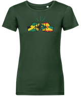 We Run Tings, Jamaica & Grenada, Dual Parentage, Women's, Organic Ring Spun Cotton T-Shirt, Outline