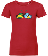 We Run Tings, Jamaica & St. Lucia, Dual Parentage, Women's, Organic Ring Spun Cotton T-Shirt, Outline