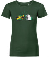 We Run Tings, Jamaica & Nigeria, Dual Parentage, Women's, Organic Ring Spun Cotton T-Shirt, Outline