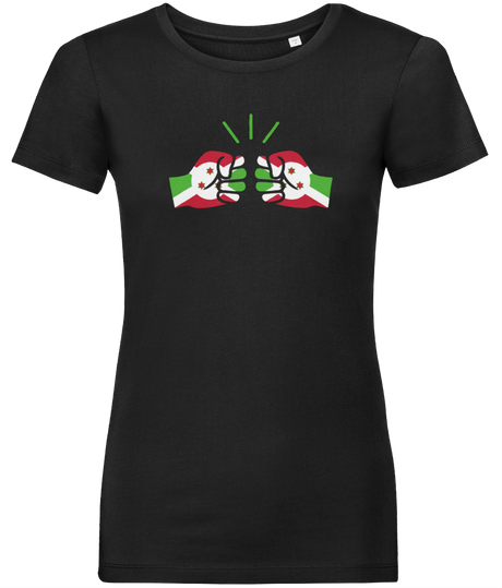 We Run Tings, Burundi, Women's, Organic Ring Spun Cotton, Contemporary Shaped Fit T-Shirt