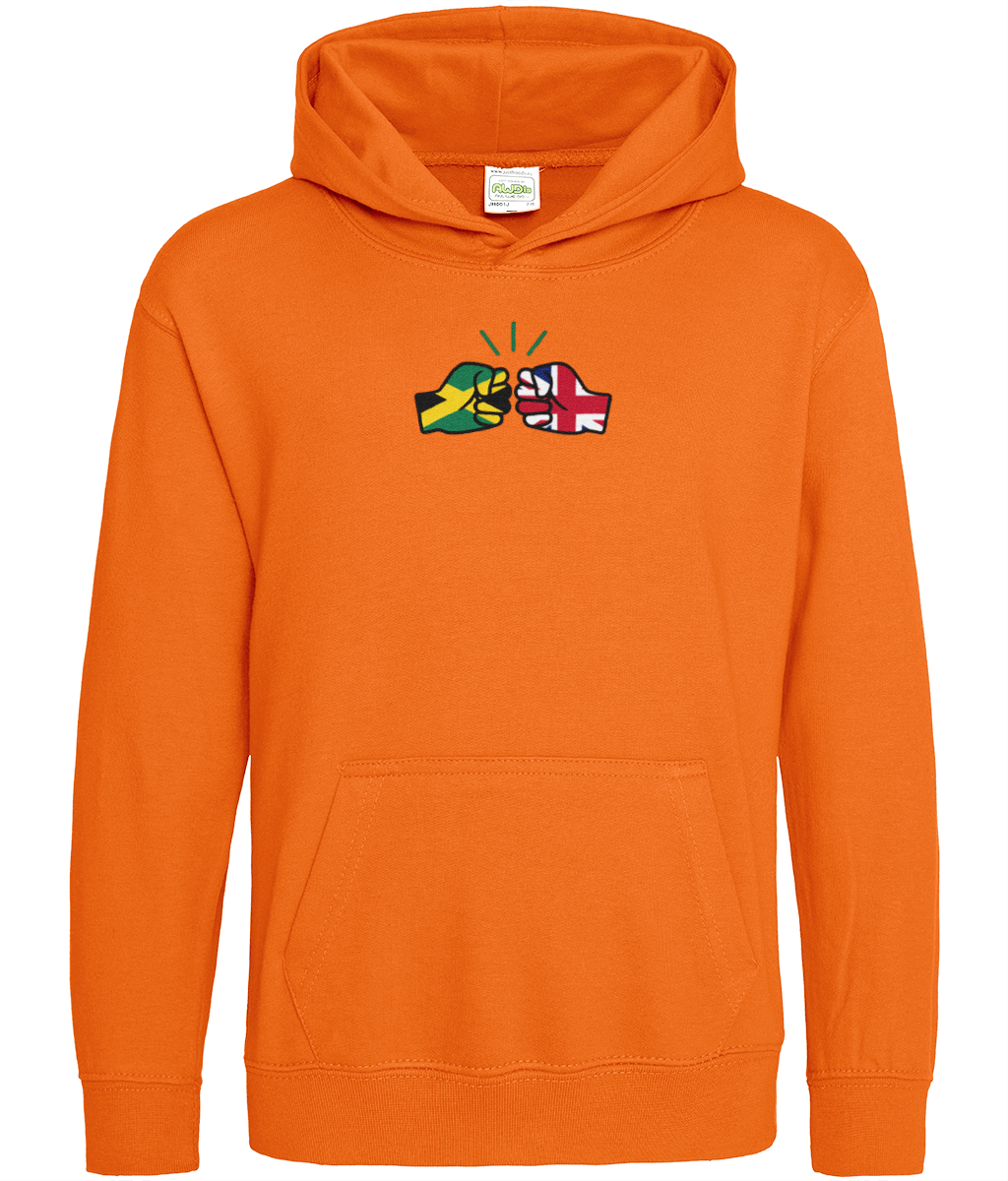 We Run Tings, Jamaica & United Kingdom, Dual Parentage, Boys, Girls, Toddler, Pull On Hoodie, Green Stripe & Outline