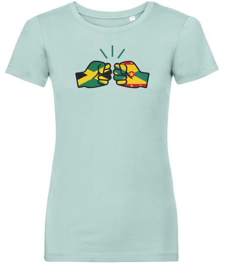 We Run Tings, Jamaica & Grenada, Dual Parentage, Women's, Organic Ring Spun Cotton T-Shirt, Outline