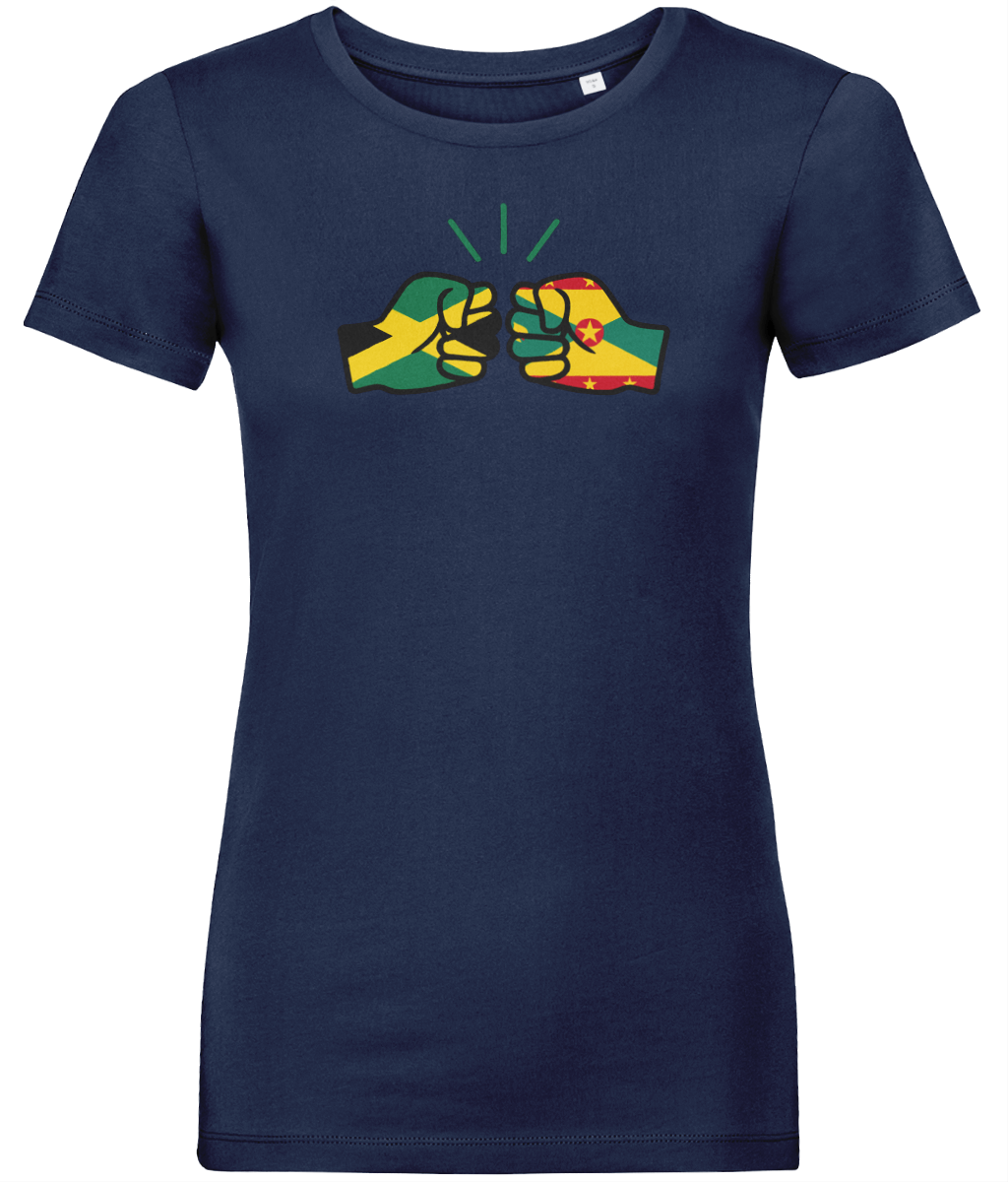 We Run Tings, Jamaica & Grenada, Dual Parentage, Women's, Organic Ring Spun Cotton T-Shirt, Outline