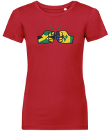 We Run Tings, Jamaica & St. Vincent, Dual Parentage, Women's, Organic Ring Spun Cotton T-Shirt, Outline