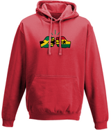 We Run Tings, Jamaica & Ghana, Dual Parentage, Unisex, Pull On Hoodie, Standard, Classic Fit, Green Stripe & Outline