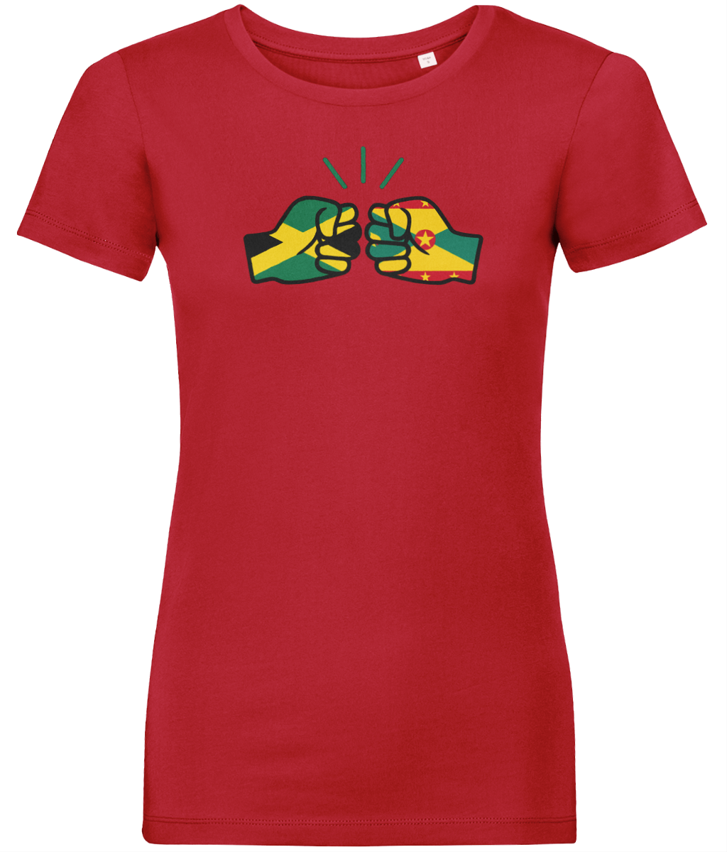 We Run Tings, Jamaica & Grenada, Dual Parentage, Women's, Organic Ring Spun Cotton T-Shirt, Outline