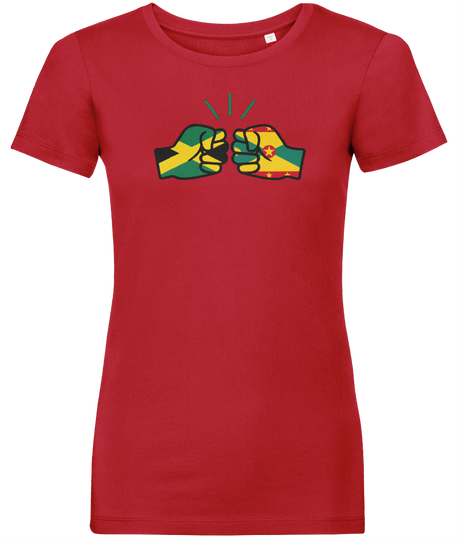 We Run Tings, Jamaica & Grenada, Dual Parentage, Women's, Organic Ring Spun Cotton T-Shirt, Outline