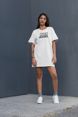 Call Me The B Word Beautiful, T-Shirt Dress, White Logo