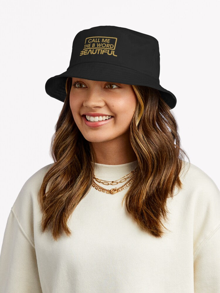 Call Me The B Word Beautiful, Bucket Hat, One Size