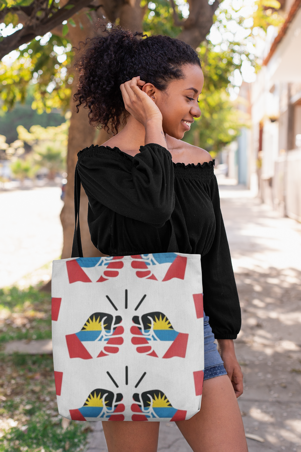 We Run Tings, Antigua and Barbuda, All Over Print, Open Top, Tote Bag