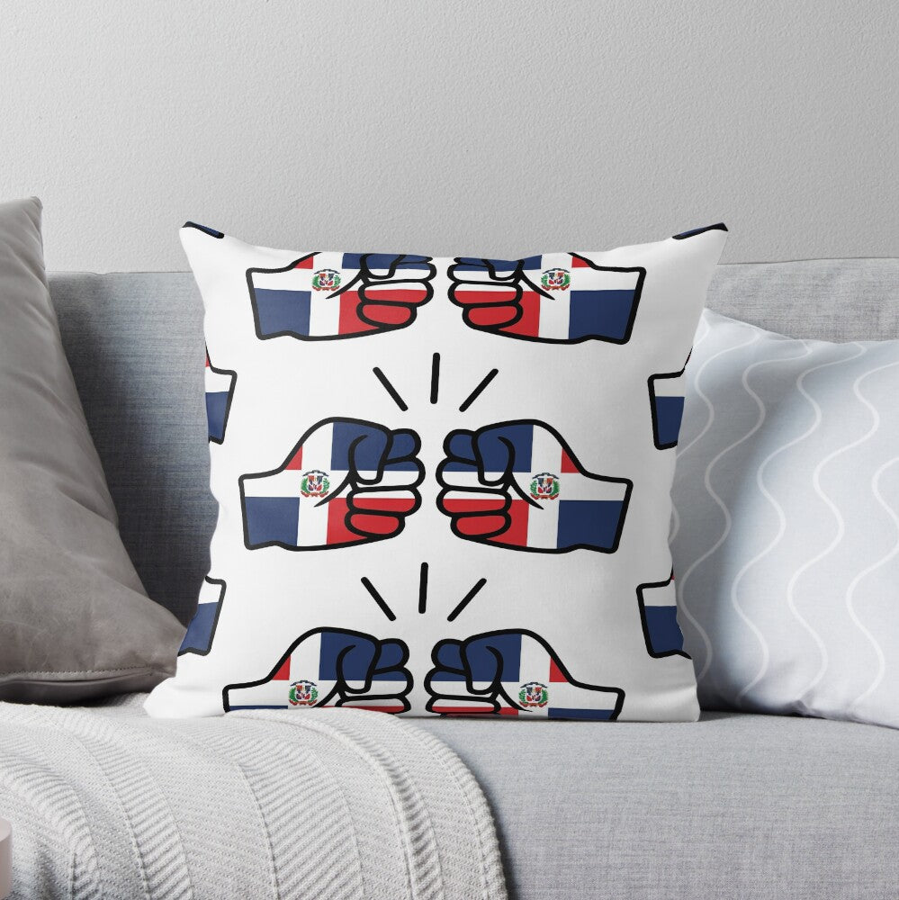 We Run Tings, Dominican Republic, Throw, Pillow, Cushion, White, 40 x 40cm