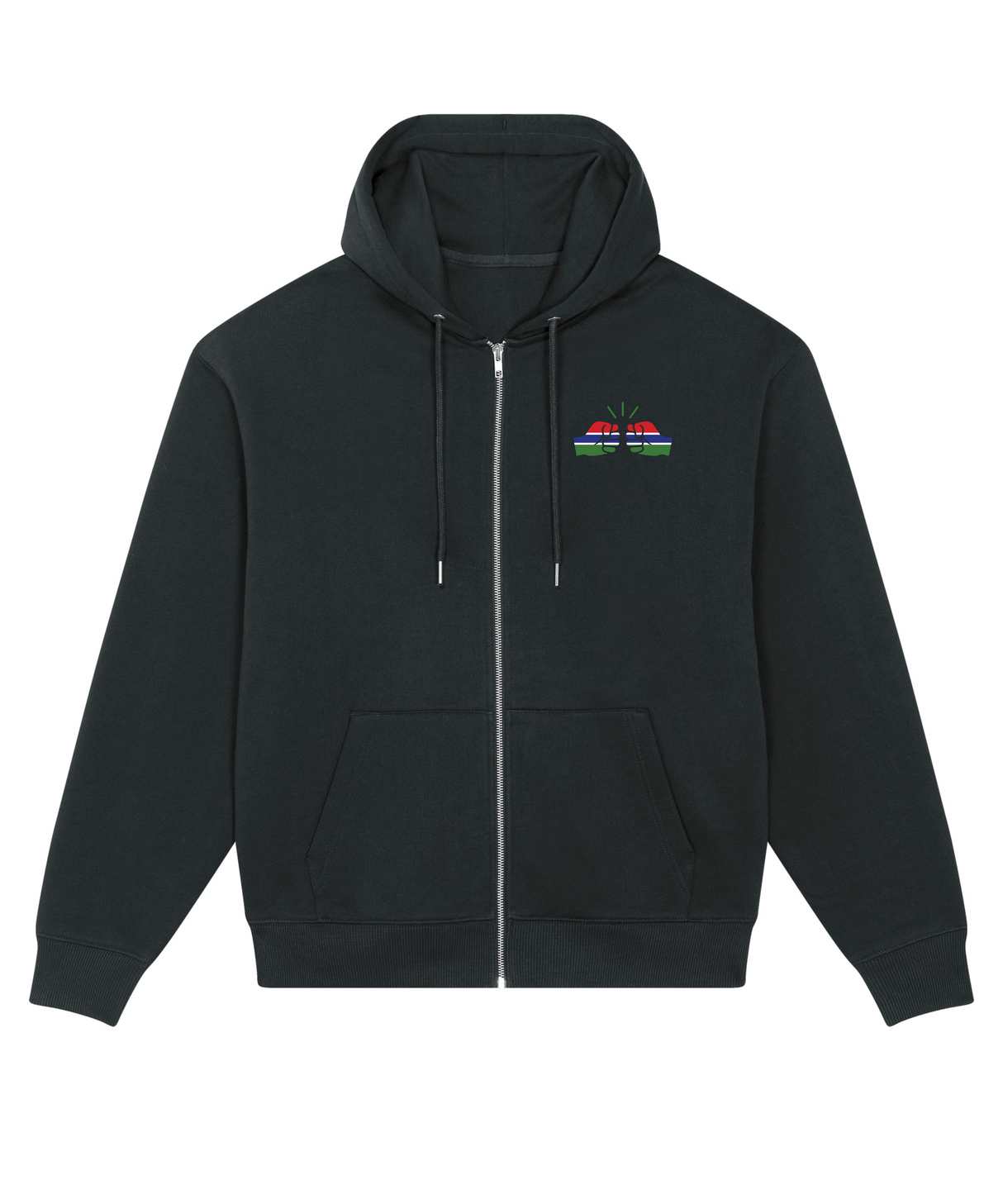 We Run Tings, Gambia, Men's, Badda Patriotic Hoodie, Full-Zip  Relaxed Fit