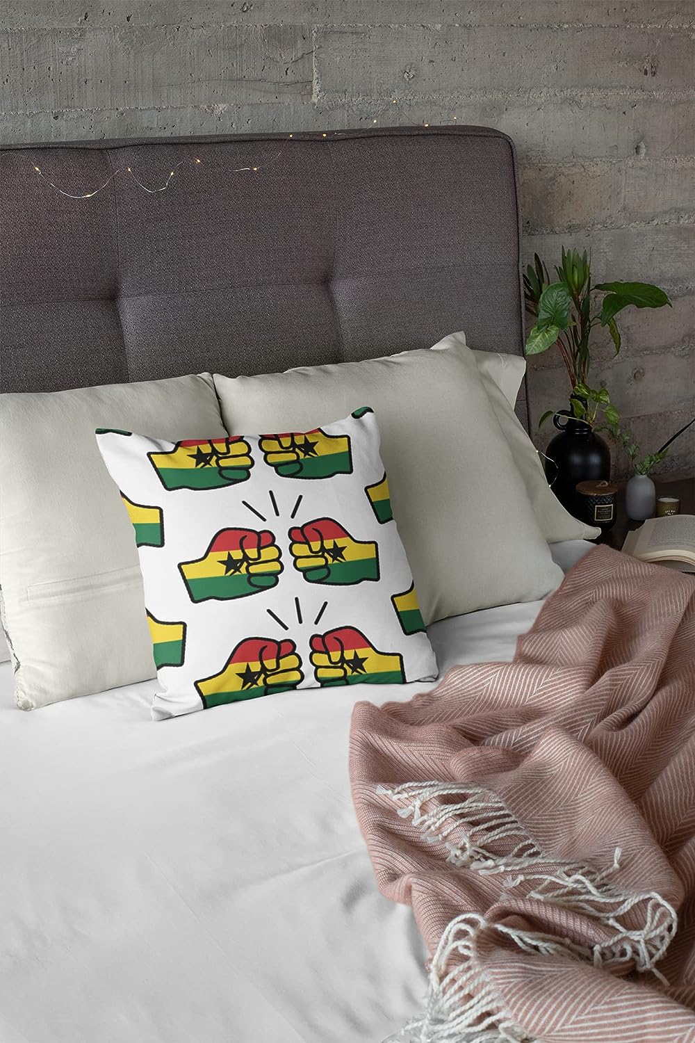 We Run Tings, Ghana, Throw Pillow, Cushion, White, 40 x 40cm