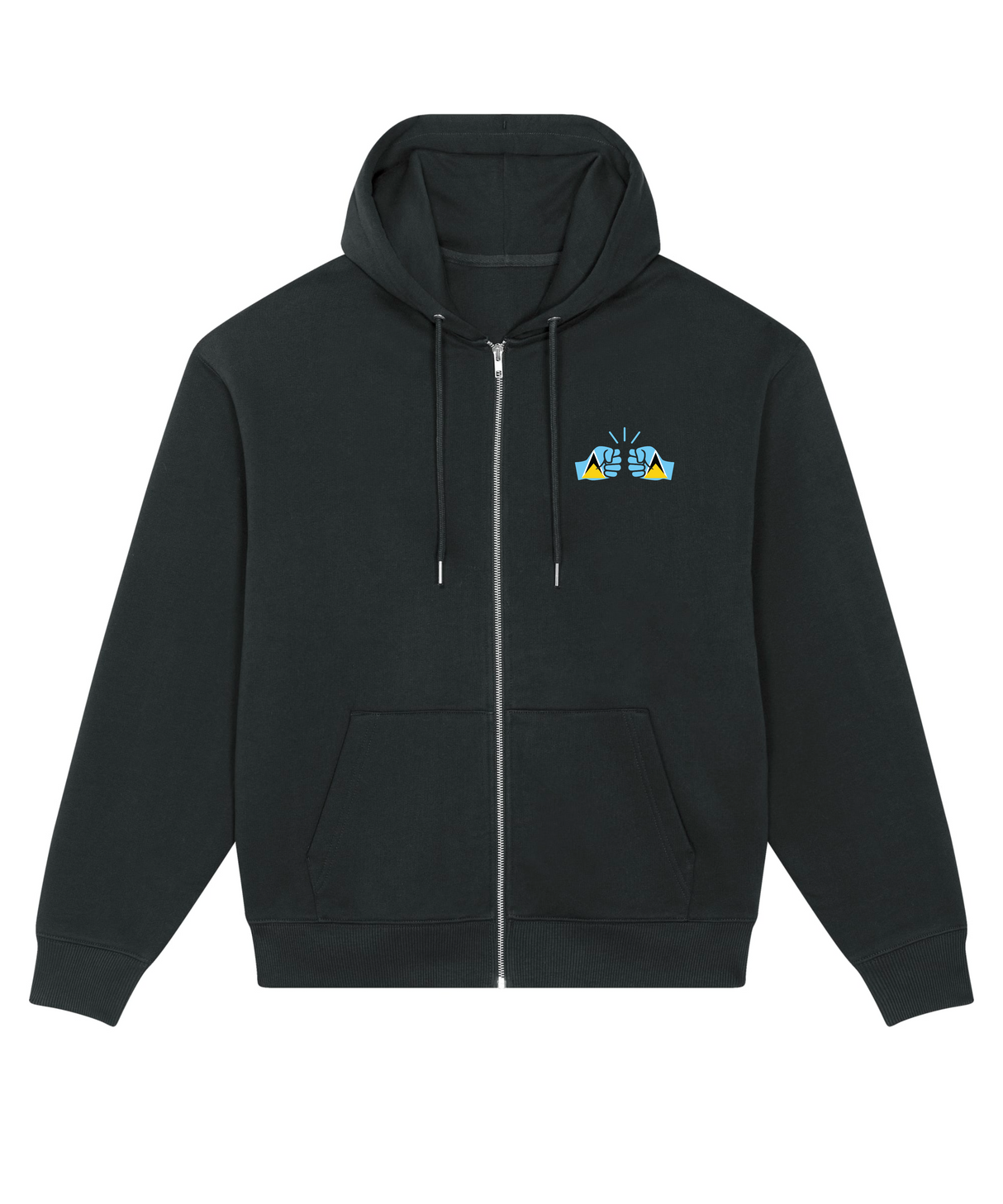 We Run Tings, St. Lucia, Men's, Badda Patriotic Hoodie, Full-Zip  Relaxed Fit