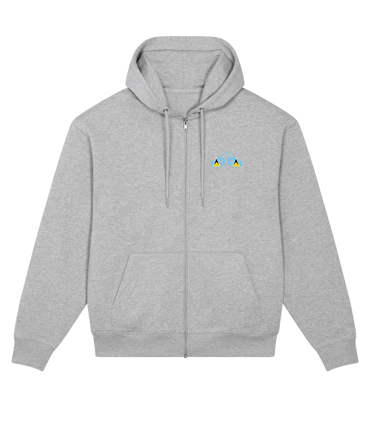 We Run Tings, St. Lucia, Men's, Badda Patriotic Hoodie, Full-Zip  Relaxed Fit