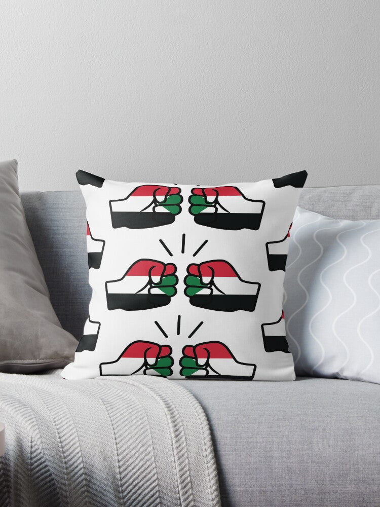 We Run Tings, Sudan, Throw, Pillow, Cushion, White, 40 x 40cm