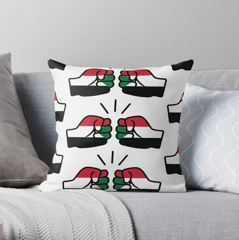 We Run Tings, Sudan, Throw, Pillow, Cushion, White, 40 x 40cm