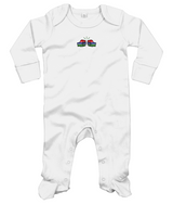 We Run Tings, Gambia, Baby Organic Cotton Unisex Long Sleeve Sleepsuit/Bodysuit/Babygrow, 0-12mths