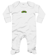 We Run Tings, Jamaica, Baby Organic Cotton Unisex Long Sleeve Sleepsuit/Bodysuit/Babygrow, 0-12mths