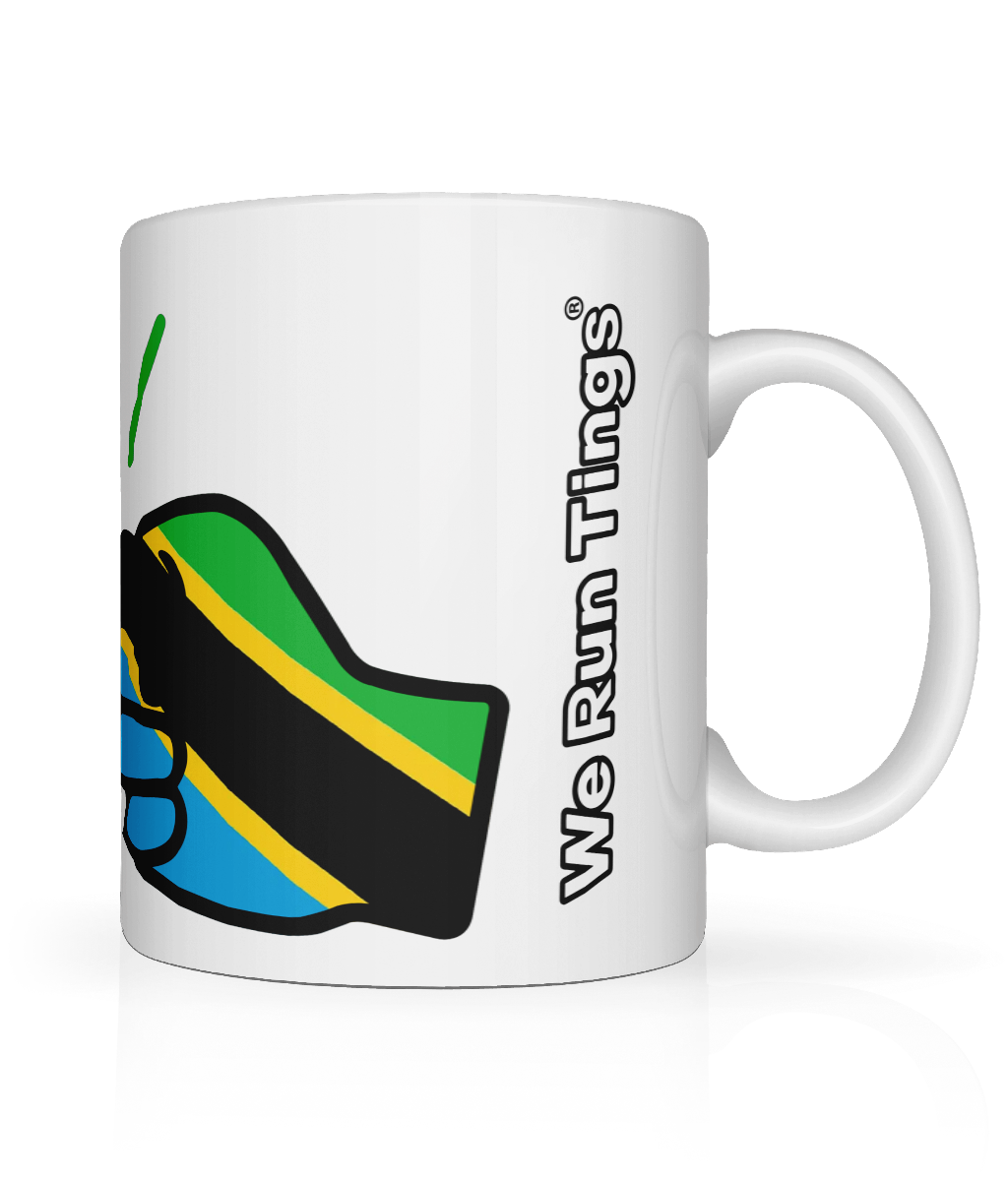 We Run Tings, Tanzania, Tea, Coffee Ceramic Mug, Cup, White, 11oz