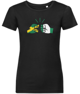 We Run Tings, Jamaica & Nigeria, Dual Parentage, Women's, Organic Ring Spun Cotton T-Shirt, Outline